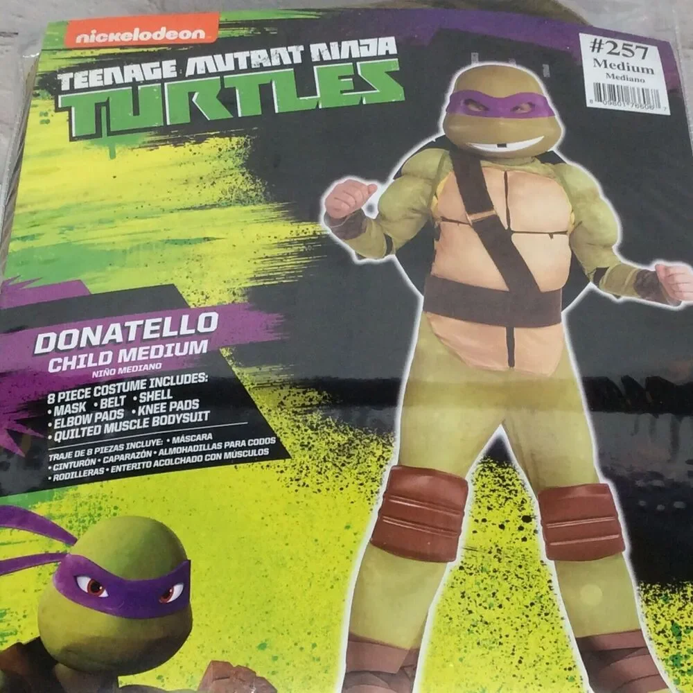 Teenage Mutant Ninja Turtles Donatello Boys 8-Piece Costume Sz M(8-10) Halloween